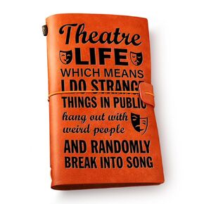 Ngaeak Drama Gifts مسرح Life Leather Journal Notebook ، أفكار هدايا المسرح ، الهدايا للطلاب الدراما الممثلة الممثلة الممثلة المجلة الجلدية