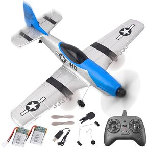BEZGAR RC Plane, Drones for Kids, 6-axis Gyro Remote Control Airplane, RC Helicopter, Easy Control for Beginners Toys with Colorful LED Navigation Lights