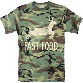 تيشيرت رجالي للوجبات السريعة، موسم صيد الغزلان المضحك، تي شيرت جرافيك جديد in Kuwait