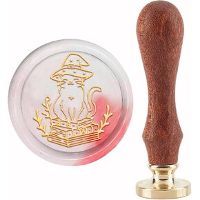 CRASPIRE CAT WAX SEAL SEAT BOOK ختم شمع الطوابع السحرية قبعة 30 مم قسوة عتيقة قابلة للإزالة.
