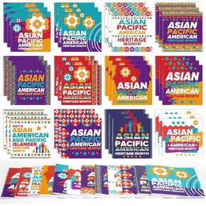 120 PCS Asian Pacific American Honorage Month Blank Notepads Bulk AAPI Mini Memo Pads for Asian American و Pacific Islander Honor Month Form