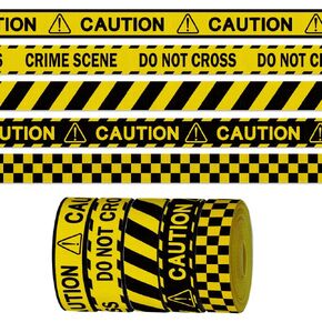 5 Rolls × 3 Yards Caution Do Not Cross Ribbon for Crafting Sewing, 5/8 Inch Black Yellow Grosgrain Ribbons Warning Safety Stripe Plaid Tape Ribbons for Gift Wrapping Hair Bow Accessories