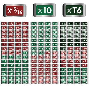 180 Pcs Tool Box Labels Stickers and Decals Wrench Size Chrome Socket Labels Foil for Socket Sets Tools, 3 Colors