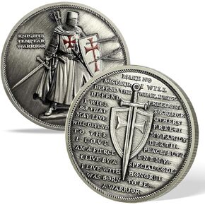 Knights Templar Warrior Challenge عملة التذكير الديني الهدايا للمسيحيين المسيح الرجال النساء