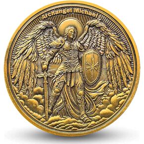 رئيس الأسنان Michael Challenge Coin - 1.57 "عملة دينية مع مزمور 91:10 آية الحماية - هدية روحية للقوة والإيمان والشجاعة