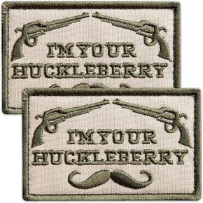2pcs im الخاص بك رقعة huckleberry ، مطرزة أنا بقع معنويات Huckleberry الخاصة بك لحقائب الظهر التكتيكية ، سترة مقاومة للرصاص ، تسخير سترة الكلب ، الخطاف والحلقة سأكون الخاص بك huckleberry ، 2x3