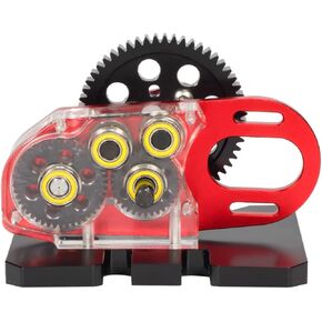 Overdrive Gearbox Case for LCG 1/10 RC Crawler Axial SCX10 III II for TRX4 Crawler Car with Transmission Gear (Red)