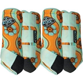 اختيار المحترف 2xcool Medicine Medicine Boots | تصميم وقائي وتنفس للراحة النهائية والمتانة والتبريد في الخيول النشطة | 4 حزمة