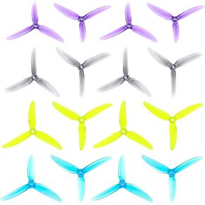 16pcs FPV Drone Props Propeller: HQPROP V2S 5x4.3x3 TRI-BLADE 5 بوصة الدعائم لـ 4S 6S FPV Freestyle Racing ، 8xcw 8xccw