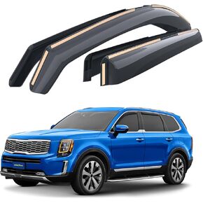 Goodyear Shatterproof in-Channel Window Deflectors for Kia Telluride 2020-2025, Rain Guards, Window Visors for Cars, Vent Deflector, Car Accessories, 4 pcs - GY008032