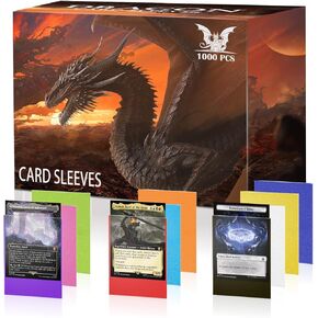 100 PS Red Trading Cards Sleeve,Soft Plastic Sleeves for Cards Fit for Baseball, Yugioh, Magic, TCG, Sport, Prevent Card Bending, Scratching, Waterproof, Dustproof