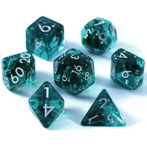 Ocean Moss Dice Set for DND - Unique Aquamarine Ocean Moss for Role Playing Games (RPG) - Detailed Stunning Textured Resin Polyhedral Dungeons and Dragons Dice Set for D&D, Pathfinder, and More