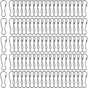 PATIKIL Lanyard Hooks, 100 Pcs 25mm Stainless Steel 304 Spring Snap Hook Metal Clips Clasp for Key Chain Key Rings ID Card Shower Curtain, Gold