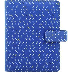 Filofax Indigo Organizer, Pocket Size, Frost - Leather-Look, Gold Foil Accents, Six Rings, Week-to-View Calendar Diary, Multilingual, 2025 (C028714-25)