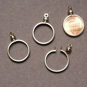 1 سنت / الولايات المتحدة الأمريكية Penny Coin Holder الحافة ~ للسحر ، قلادة ، قلادة ، عرض (حزمة 4)