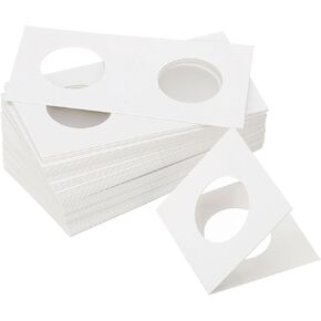Patikil 2x2 "حاملي عملات معدنية من الورق المقوى ، 450 PCS Coin Flips Cortboard Coin Holder for 31.5 mm The Coin Collection Supplies Storage ، White