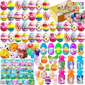 36 PCS Prected Easter Party Fords بما في ذلك سلاسل المفاتيح ، الطوابع ، زينة حفلات عيد الفصح