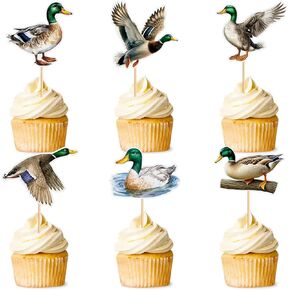 40pcs edible duck cupcake topcake very yellow duck birthday party baby shown decorations scension for baby boy bird birth