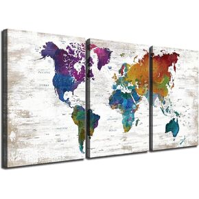 خريطة العالم الخريطة الجدار الفن لمكتب ديكور الجدار البحري خمر خريطة الخريطة ملصق خريطة حديثة مؤطرة الفن الطباعة ، خريطة القماش العالمي الفن لغرفة المعيشة غرفة نوم ديكور المنزل كبير