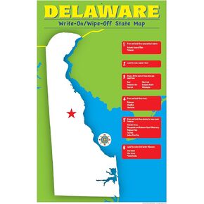 Gallopade Publishing Group Delaware Write-On/Wipe-Off Desk Mat ، Map State (9780635106858)