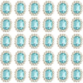 PATIKIL 30Pcs Rhinestone Embellishments, Handcraft Crystal Rhinestone Button Charms Gold Base Gems Light Pink Rhinestones for Crafting Clothing Jewelry Making