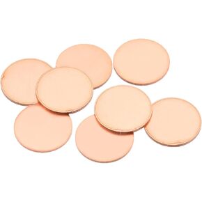 MECCANIXITY Stamping Blank Copper Round DIY Tags, 25mm/1" for Craft Decoration, Pack of 8
