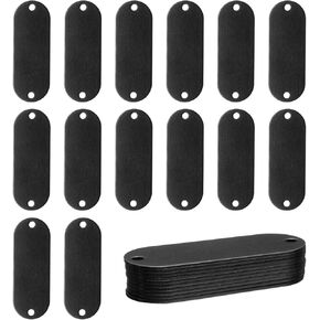 uxcell 24Pcs Aluminum Engraving Blanks Tags, Metal Blank Tags Stamping Oval with 2 Holes Blank Bulk Dog Tag for DIY Personalized Pet Tag Number Tag, Black in Kuwait