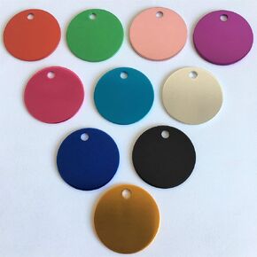Colorful Round Anodized Aluminum Stamping Blanks Discs for Pets Tags 20mm (Pack of 10) (Green)