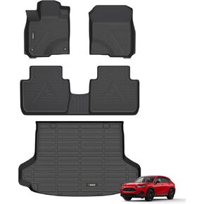 ANBINGO® Floor Mats & Cargo Liner for 2016-2022 HR-V LX AWD | 2016-2022 HR-V EX AWD | 2016-2022 HR-V EX-L AWD | 2019-2022 HR-V Sport AWD | 2019-2021 HR-V Touring AWD, All Weather TPE Car Trunk Mat-Set
