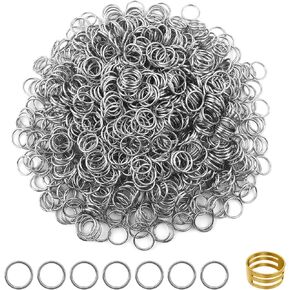 TOOB 200pcs حلقات القفز من الفولاذ المقاوم للصدأ مقاوم المقاوم المقاوم للصدأ حلقات قفزة مفتوحة 10 مم موصلات لسلاسل المفاتيح عن القلادة صنع المجوهرات
