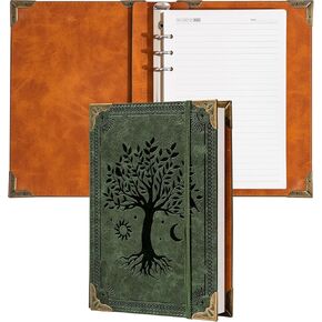 2pcs A5 6 Ring Binder Journal Cover + 240 صفحة مبطنة من 100 GSM ورقة فضفاضة قابلة لإعادة الملء