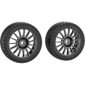 Croboll XTS-033 Wheel Hub & Tyre Set (أسود) لسيارة رالي 1:10
