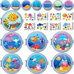 80Unclekimby 28pcs تحت الحرف البحرية للحفلات للأطفال - اصنع مجموعات مشهد ملصقات الحيوانات الخاصة بك لصالح أعياد الميلاد ، وزينة حفلات الشاطئ