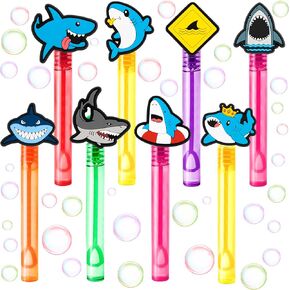 24pcs Shark Bubble Wands for Kids - Party Favors ، Goodie Bag Fillers ، Pinata Stuff ، ألعاب أعياد الميلاد ، جوائز فئة ، هدايا للأطفال الصغار ، الأولاد والبنات
