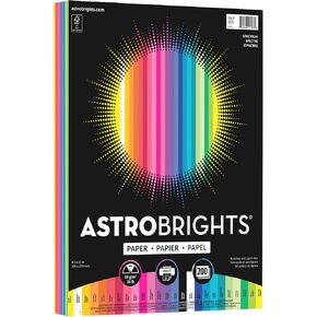 ورقة ملونة Astrobrights - "Spectrum" تشكيلة ، وزن رابطة 24 رطل ، 8.5 × 11 ، 25 ألوان الطيف المتنوعة ، 200/حزمة