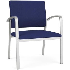 Lesro Newport 18.5" Fabric & Steel Reception Guest Chair in Blue/Silver