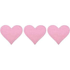 meccanixity 3pcs القلب الحديد على بقع أبيض مطرزة بقع تزيين خياطة على بقع للملابس الحرف اليدوية DIY الديكور القبعة ، 2.7x2.8 بوصة