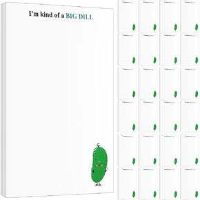 Eaasty 12 Pcs Funny Pickle Notepads Sticky Memo Notepads 600 Sheets I'm Kind of a Big Dill Pickle to Do Lists Funny Big Deal Memo Pads Gag Gift Notes for Office Coworkers Employee Supplies