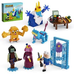 Adventure Building Set- BMO Finn Ice King Bubblegum Marceline Lumpy Space Skateboard Dog Devil Cat with Table and Door Building Block Compatible with Lego，for Adventures Cartoon Fans （589pcs）