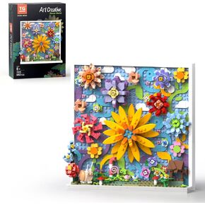 Micro Brick Flower World Building Set ، 3D Floral Wall Art Office Decoration أو عرض الجدول ، مجموعة حرفة بناء إبداعية ، أفكار لبناء الهدايا للبالغين ، المراهقين الذين تتراوح أعمارهم بين 8 سنوات