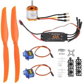 A2217 1250KV Brushless Motor 40A ESC SG90 9G Micro 8060 Propeller 4-in-1 RC Fixed-Wing Aircraft Helicopter Accessories Set
