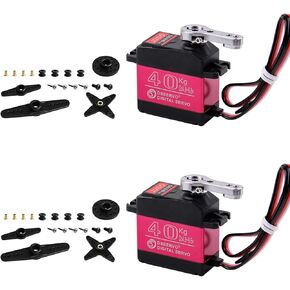 2 Pack 40kg Digital Servo DS3240 High Torque 270 Gear Full Metal Gear مع 25T Servo Arm 6V RC for 1/8 1/10 RC Car Carmer Airplane Control