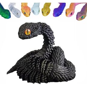 3D Printed Animals Set 3D Printed Snake Toys 3D Printed Articulated Flexible Fidget Toy 3D Printed Animals Exquisite Cute Pet Toy Children/Adults Fidget Toys(11.8 Colorful)