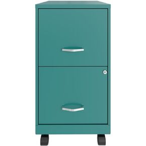 UrbanPro 18" 2 Drawer Mobile Metal Vertical File Cabinet in White/Navy in Saudi Arabia