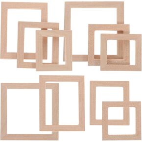 10 PCS Dollhouse Miniature Frames Set ، Mini Dollhouse Frame 1:12 Crafts Solid Wood Frame Diy Art Art Photo Photo Props for Dollhouse Decoration Furniture Accessories