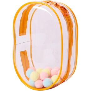 Clear Figure Display Bag with Blind Box Case, Lipsticks Carrying Case, Pouch Charms, Collectibles (Oval, Transparent, Large)