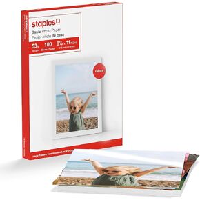 Staples 651611 ورق صور لامع أساسي 8.5 بوصة × 11 بوصة 100/حزمة (19900/13607)