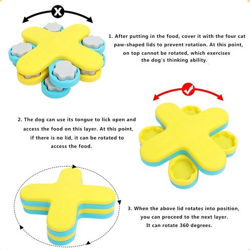 Dog Puzzle Toy, Dogs Brain Stimulation Mentally Stimulating Education Toys, Interactive Dog Enrichment Toys for IQ Training, Puppy Slow Feeder Dispenser Advanced Multiple Difficulty in Saudi Arabia