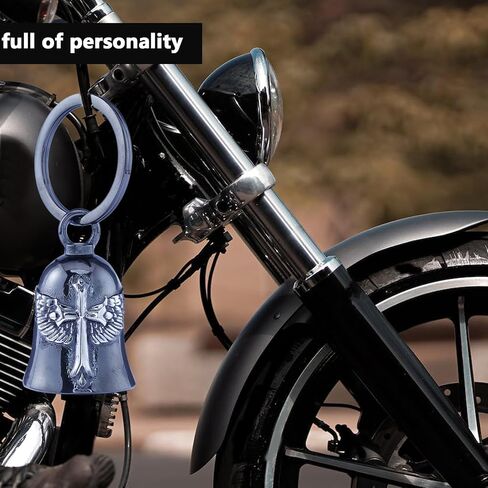 motorcycle for bells - motorcycle angel bell for men women,Bell Biker Accessory,Guard riding safety (eagle) (I need you) (cross black) in Kuwait