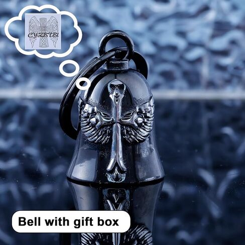motorcycle for bells - motorcycle angel bell for men women,Bell Biker Accessory,Guard riding safety (eagle) (I need you) (cross black) in Kuwait